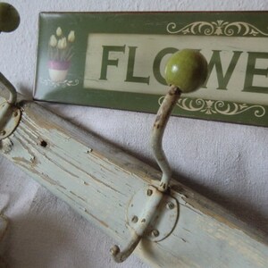 Vintage wardrobe real rustic raw shabby patina brocante hook rack antique coat rack