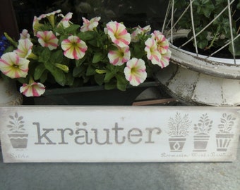 KRÄUTER Holzschild Tafel Schild Vintage look Cottage Landhaus