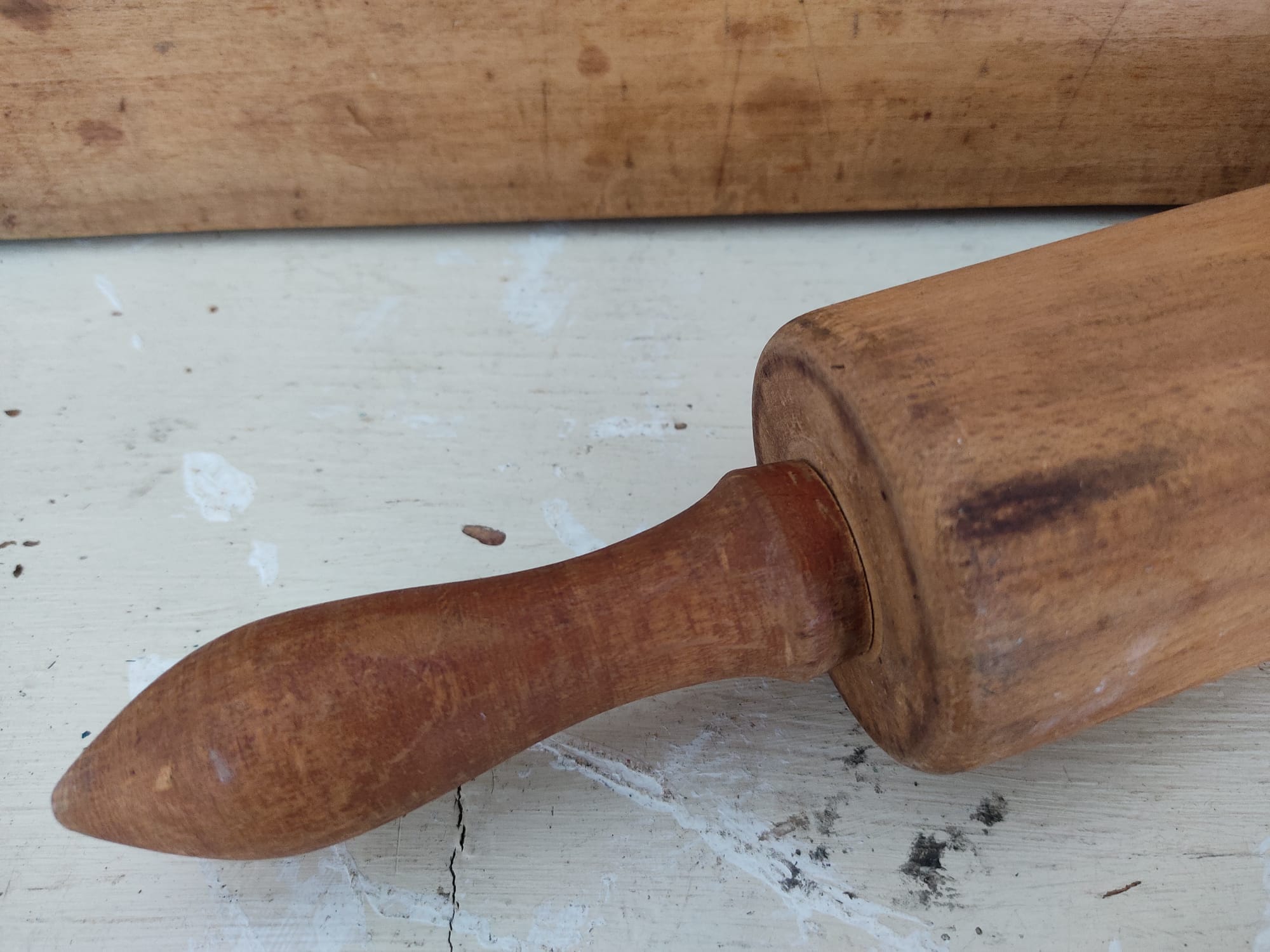 Old rolling pin dough roller baking craft cookies and cakes baking rolling out dough vintage kitchen country house farmhouse bakery shabby