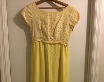 Vintage yellow 1960's bridesmaid dress