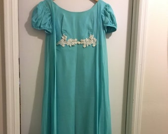 Vintage 1960's handmade blue bridesmaid dress