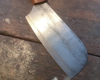 Large chef's knife with plum wood handle