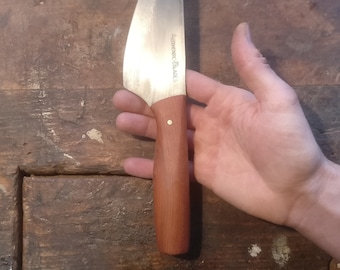 Medium-sized kitchen knife, strong handle made of plum wood