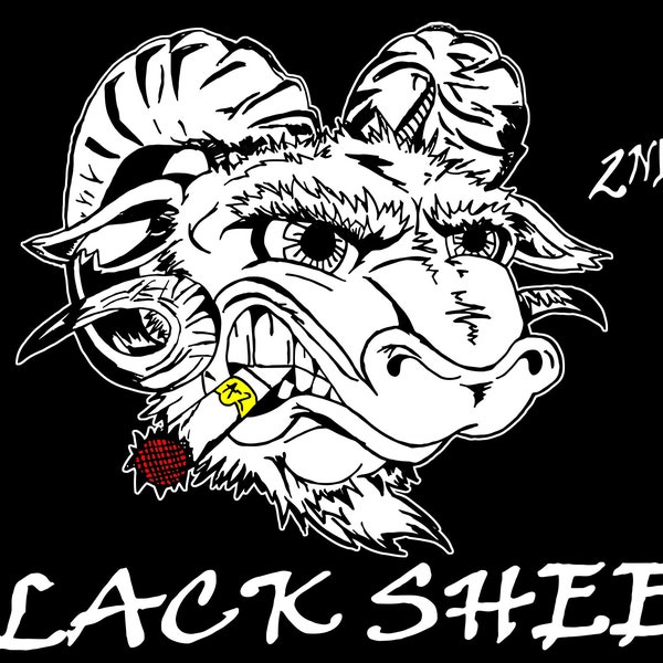 Blacksheep Flag. Multiple Sizes, One Sided with Grommets. **Free Shipping means for Liaison pick up to base only**