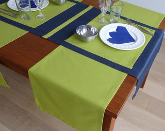 Table runner, tablecloth, placemat, green, blue