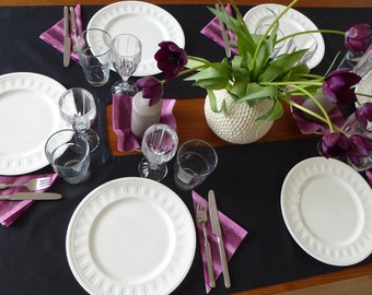 Blanket runner, table runner, tablecloth, anthracite