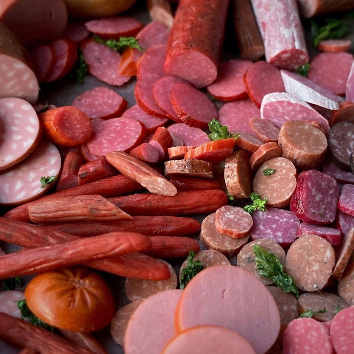 Miniature Sausages. Video Tutorial Polymer Clay. Dollhouse Etsy