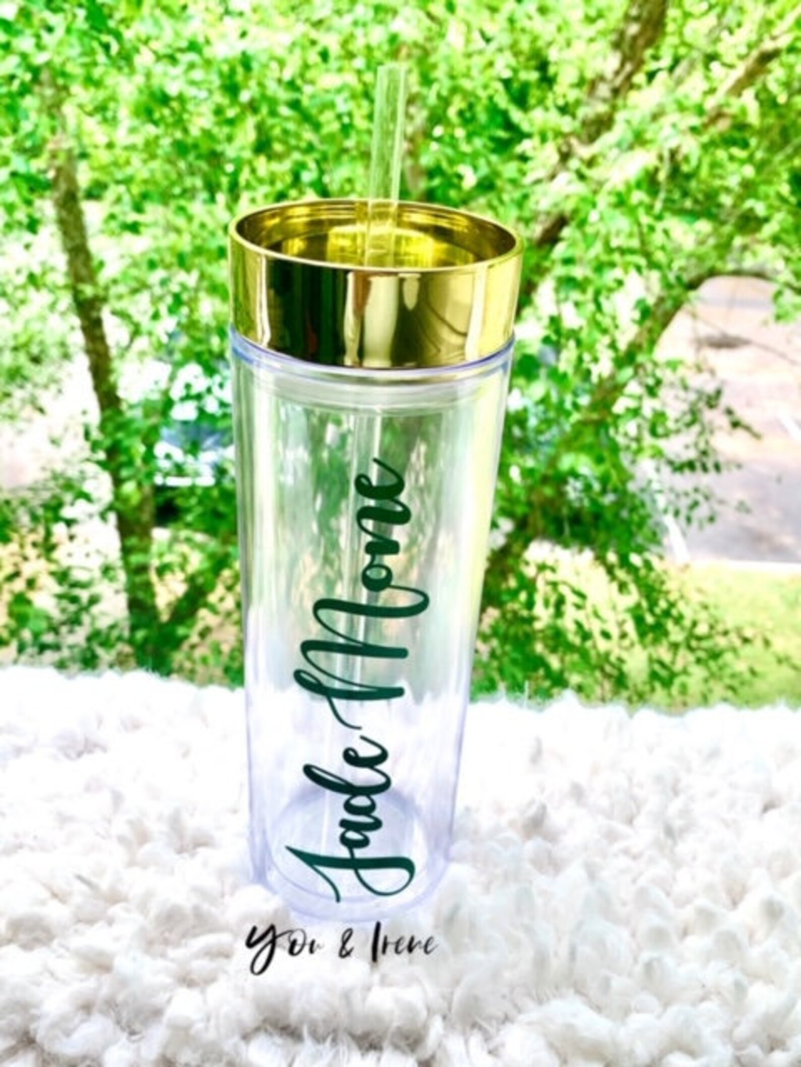 Gold Top Tumbler 16 oz Tumbler Tumbler with Straw Gold Etsy