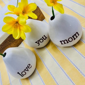 Love You Mom Vases For Flowers Adorable White Porcelain Flower Vase Set For Mothers Day, Valentines, Christmas, Birthday, Gifts for Mom image 6