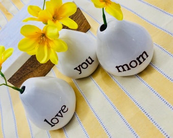 Gift for Mom - Mothers Day Gift - Love You Mom Vases for Flowers - Great Mom Birthday Gift