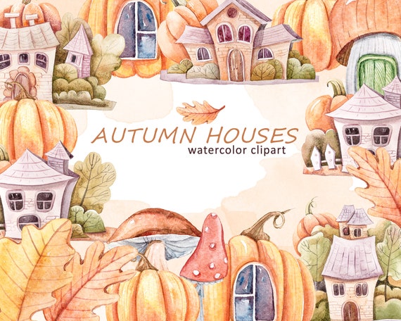 Download Pumpkin Fall Png Clipart Watercolor Thanksgiving Clipart Etsy