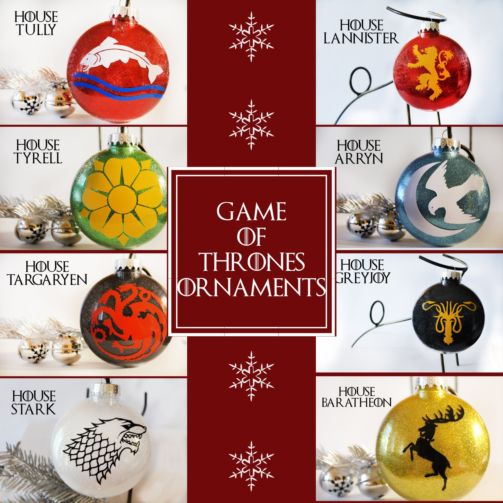 Game of Thrones Ornaments, Game of Thrones Holiday Gifts, Game of