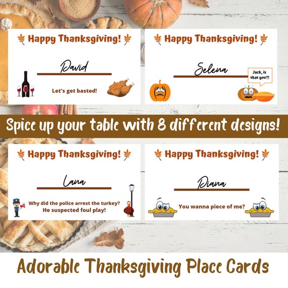 Thanksgiving Place Cards, Thanksgiving Name Cards, Printable Thanksgiving Place Cards, Friendsgiving Place Cards, Friendsgiving Table Cards Il_570xn