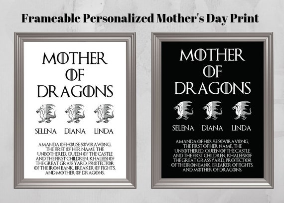 Mother Of Dragons Mother S Birthday Gift Ideas Etsy