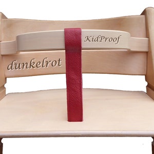 KidProof Öko Echt Lederriemen für Hochstuhl kompatibel zu Stokke Tripp Trapp, Roba, Treppy, Safety uvm. Schrittgurt für Holzbügel Frontbügel Bild 10