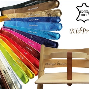 KidProof Öko Echt Lederriemen für Hochstuhl kompatibel zu Stokke Tripp Trapp, Roba, Treppy, Safety uvm. Schrittgurt für Holzbügel Frontbügel Bild 1