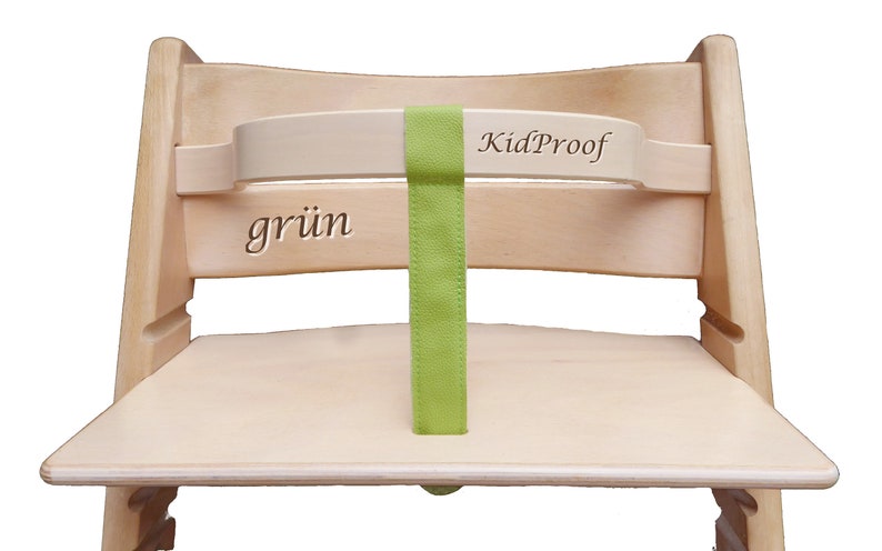 KidProof Öko Echt Lederriemen für Hochstuhl kompatibel zu Stokke Tripp Trapp, Roba, Treppy, Safety uvm. Schrittgurt für Holzbügel Frontbügel Bild 5