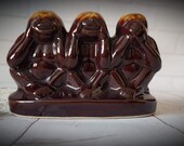 See no evil Hear no evil Speak no evil Statues Ceramic Netsuke Sculptures Three Wise Monkeys Ornament Original Office Decor Gifts for Friend