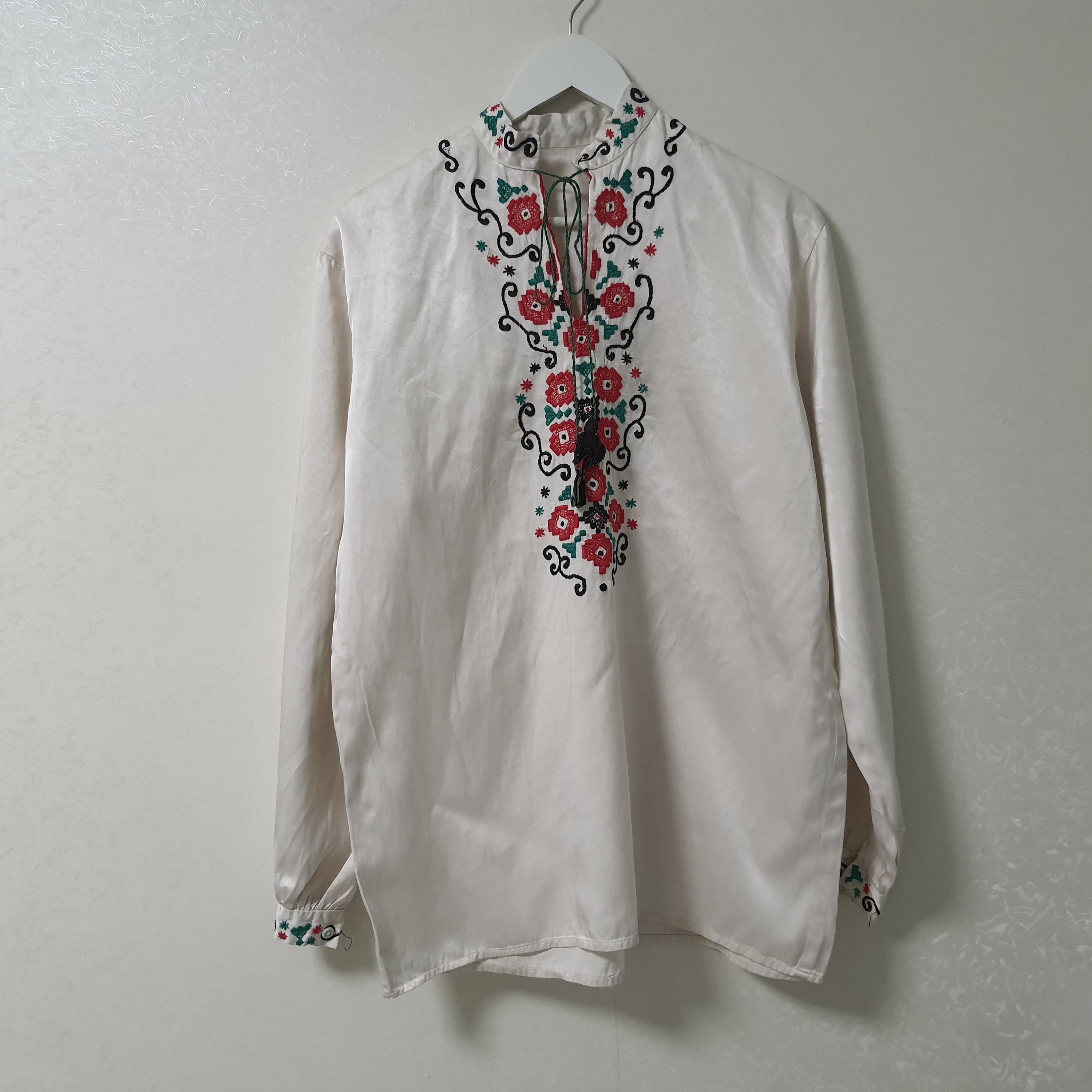 Men's traditional ukrainian cotton shirt embroidered Etsy