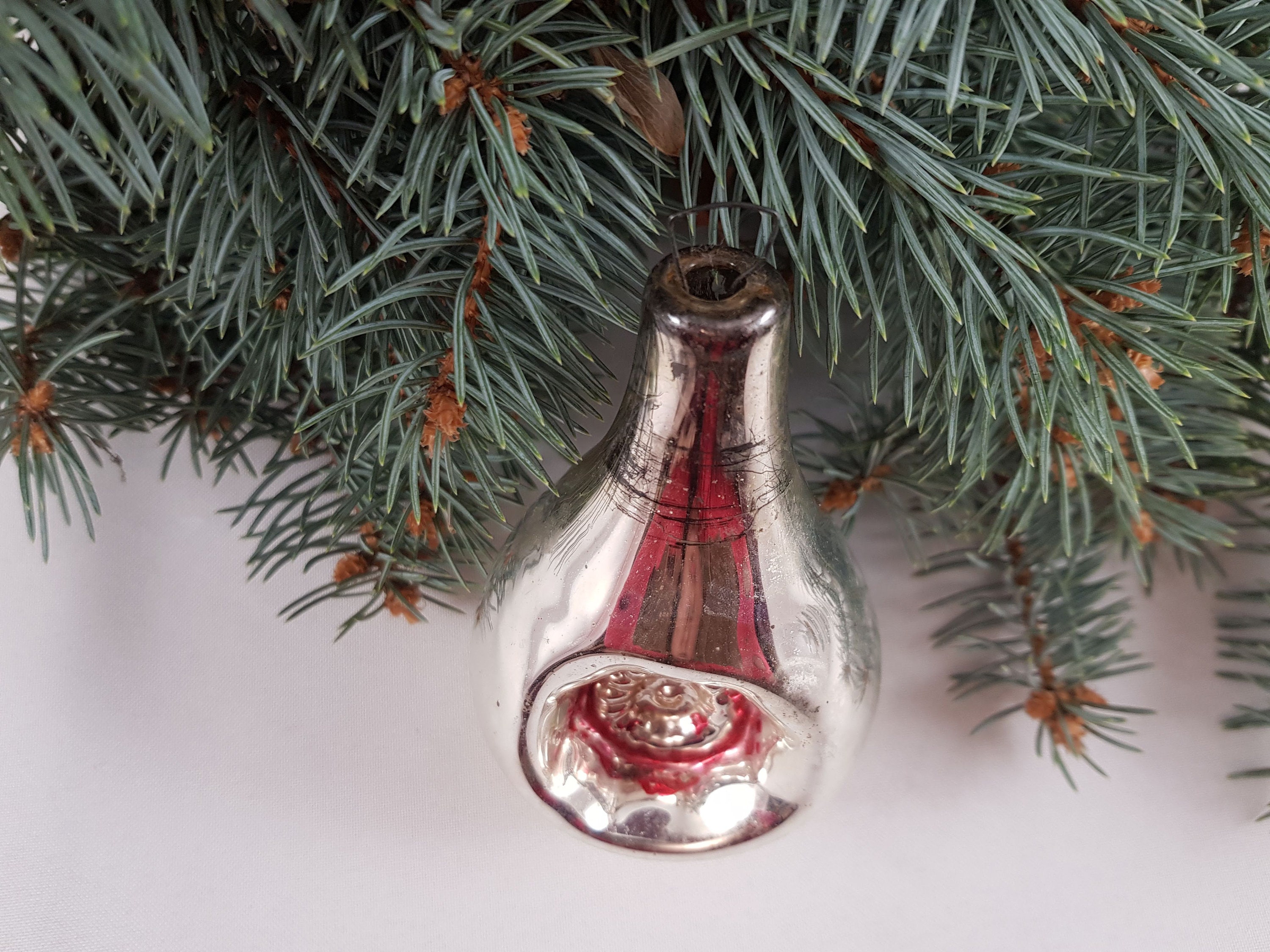 Christmas bells flashlight vintage glass shiny ornaments on Etsy
