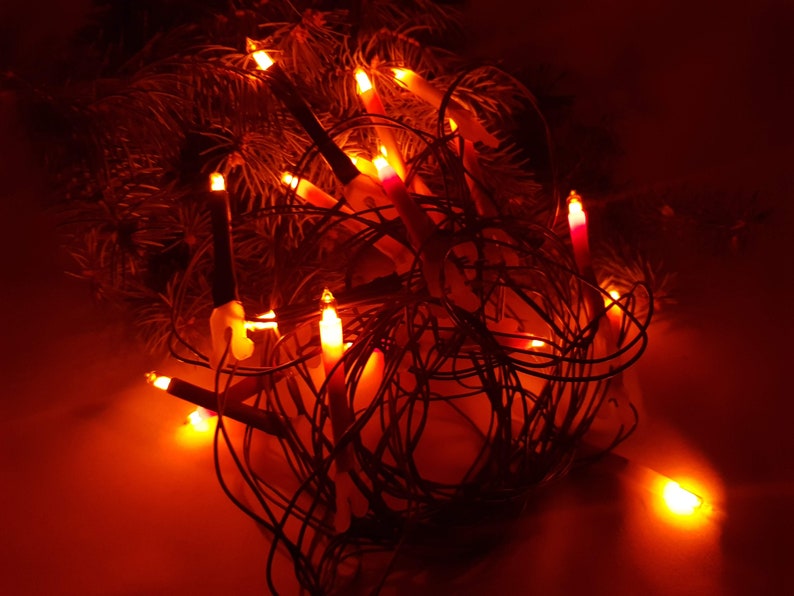 Vintage USSR Xmas Tree Neon Lights ornamental decorative garland New Year Tree Soviet Christmas string lights vintage SOVIET CHRISTMAS