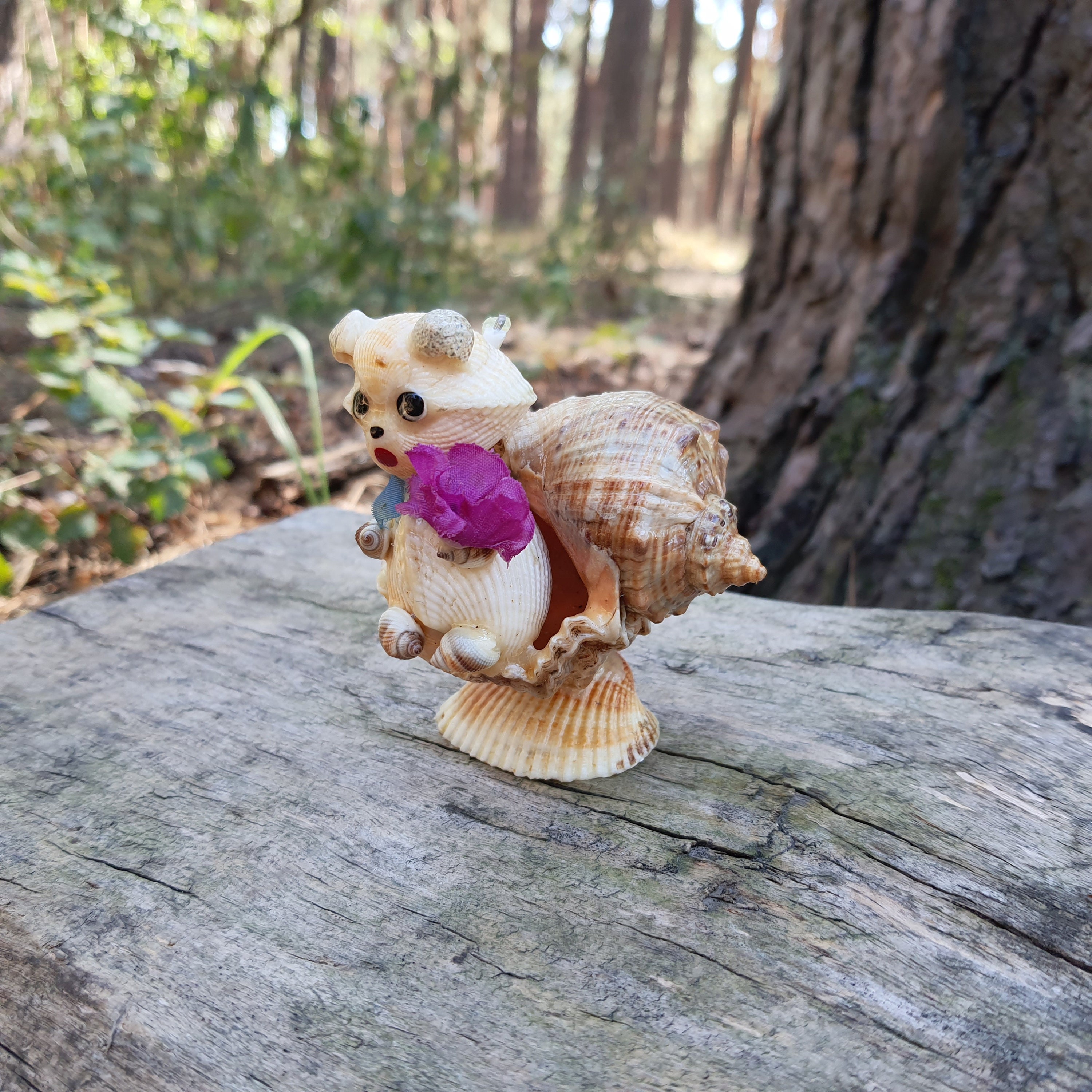 Handmade Figurine Art Figure with seashells gift cat Etsy