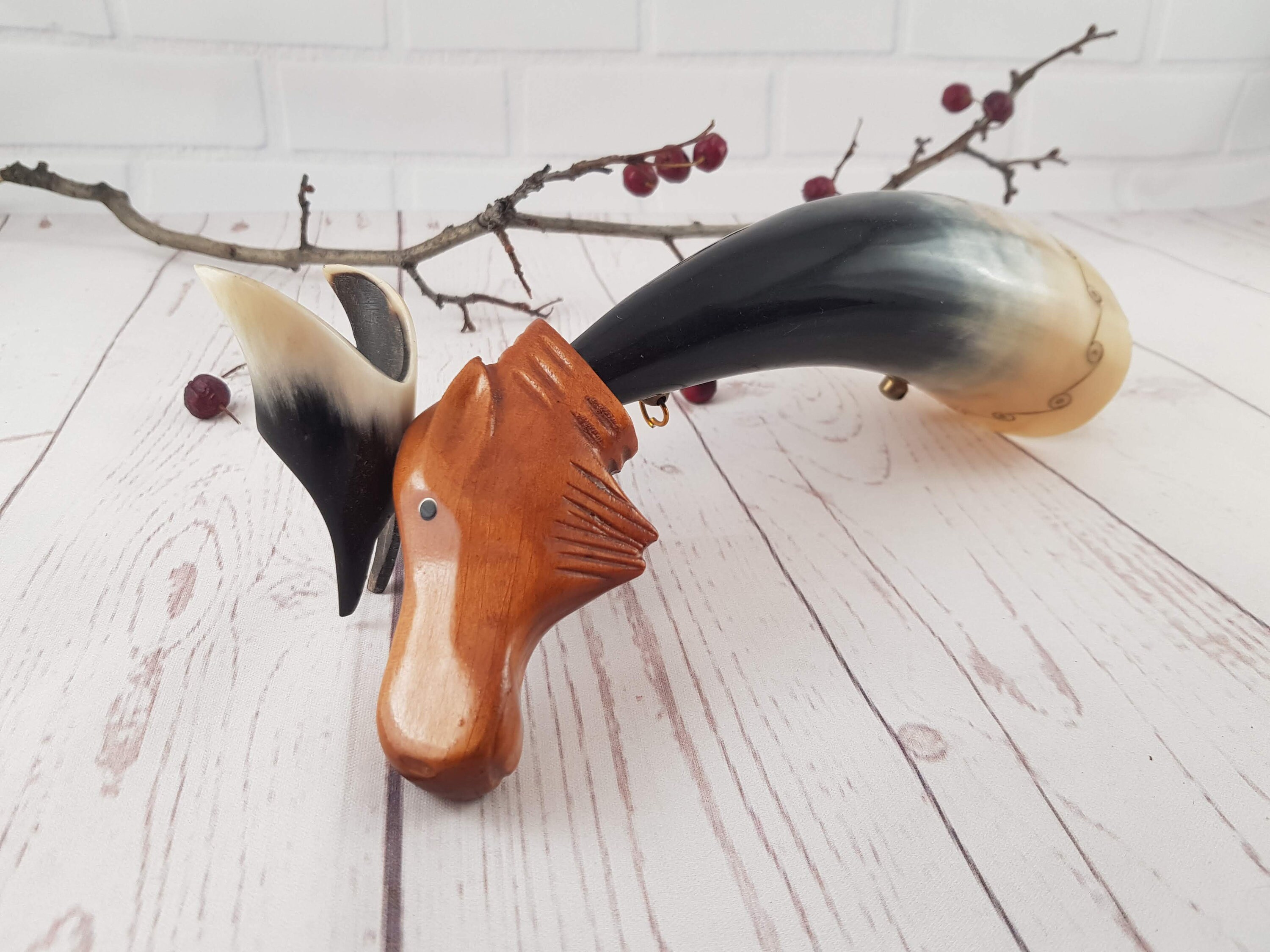 Drinking horn. Soviet drinking horn. Viking horn. Vintage Etsy