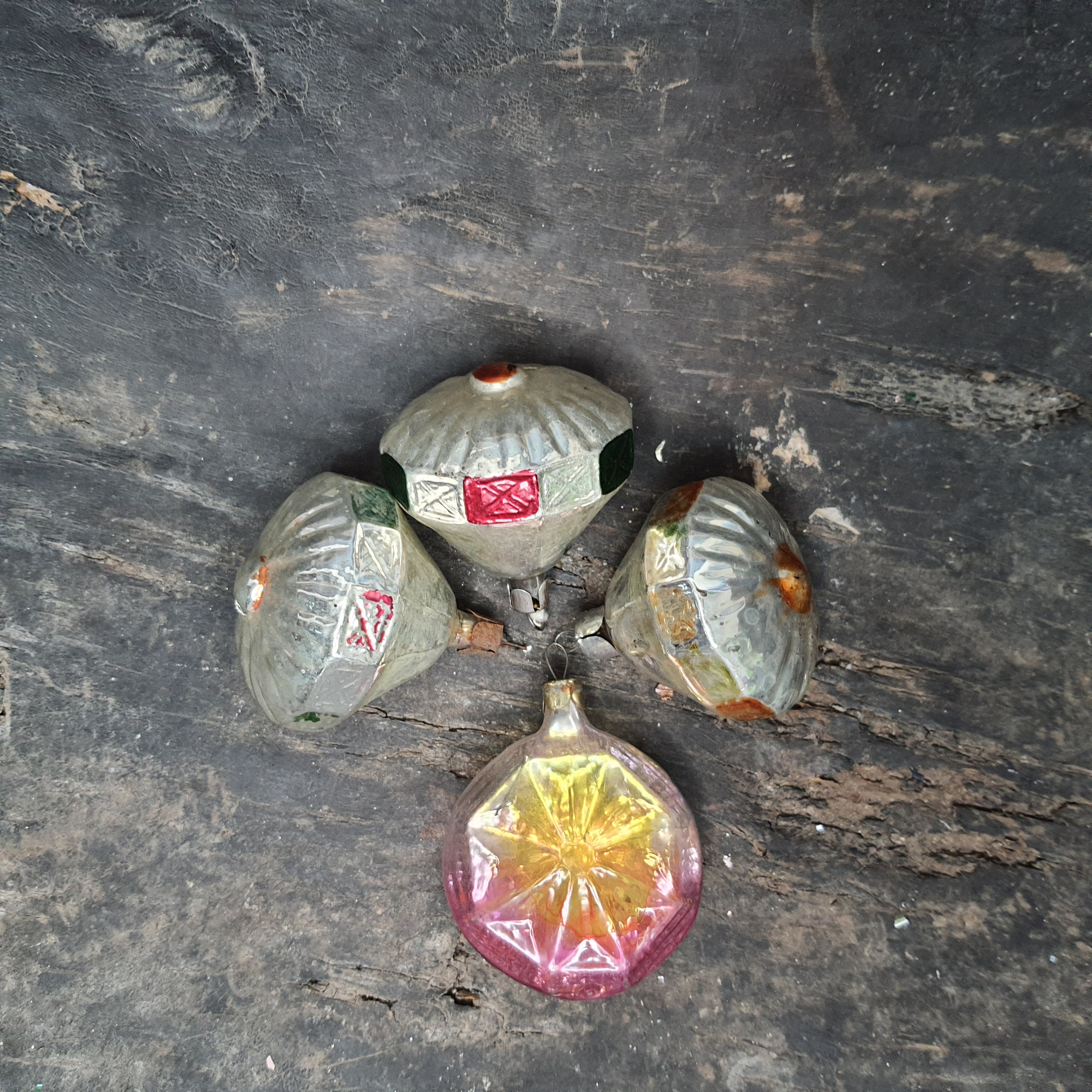 Lanterns 4 pieces Christmas tree decorations glass ornament Etsy