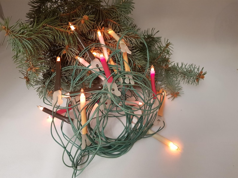 Vintage USSR Xmas Tree Neon Lights ornamental decorative garland New Year Tree Soviet Christmas string lights vintage SOVIET CHRISTMAS