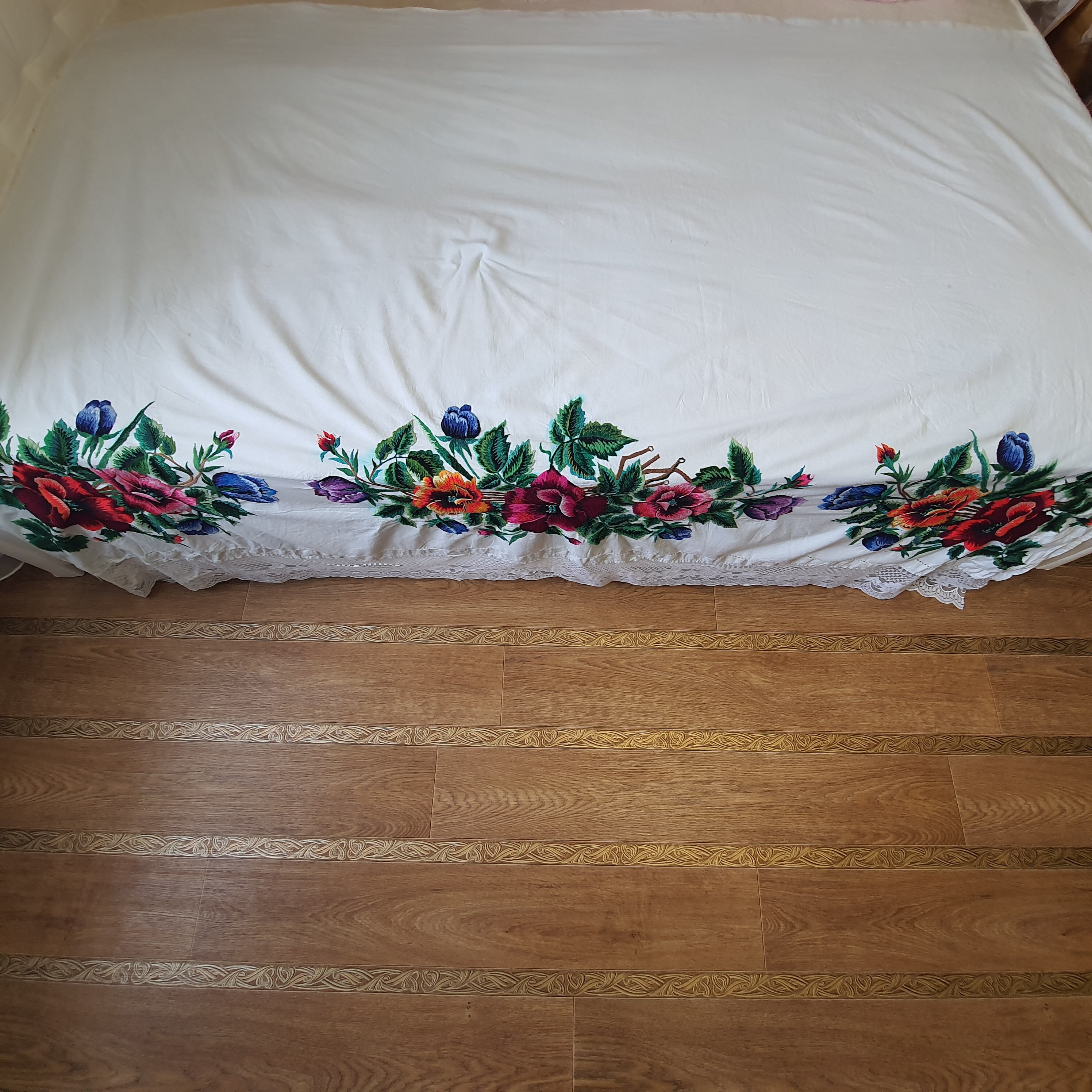 Hand embroidered Ukrainian bed sheet antique vintage Etsy