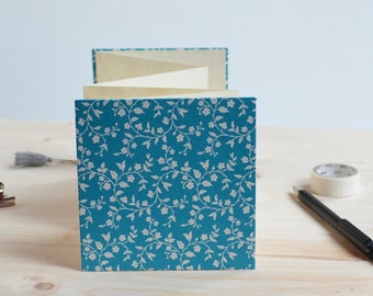 Leporello | Photo album 10.8 cm x 10.8 cm (turquoise & cream white)