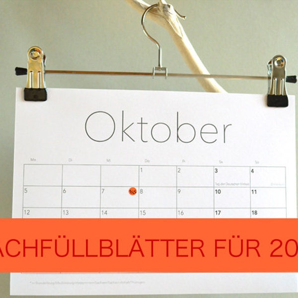 Nachfüllblätter 2024 für Kalender Querformat - Jahreskalender 2024 (DIN A4 - 12 Monate, gedruckt)