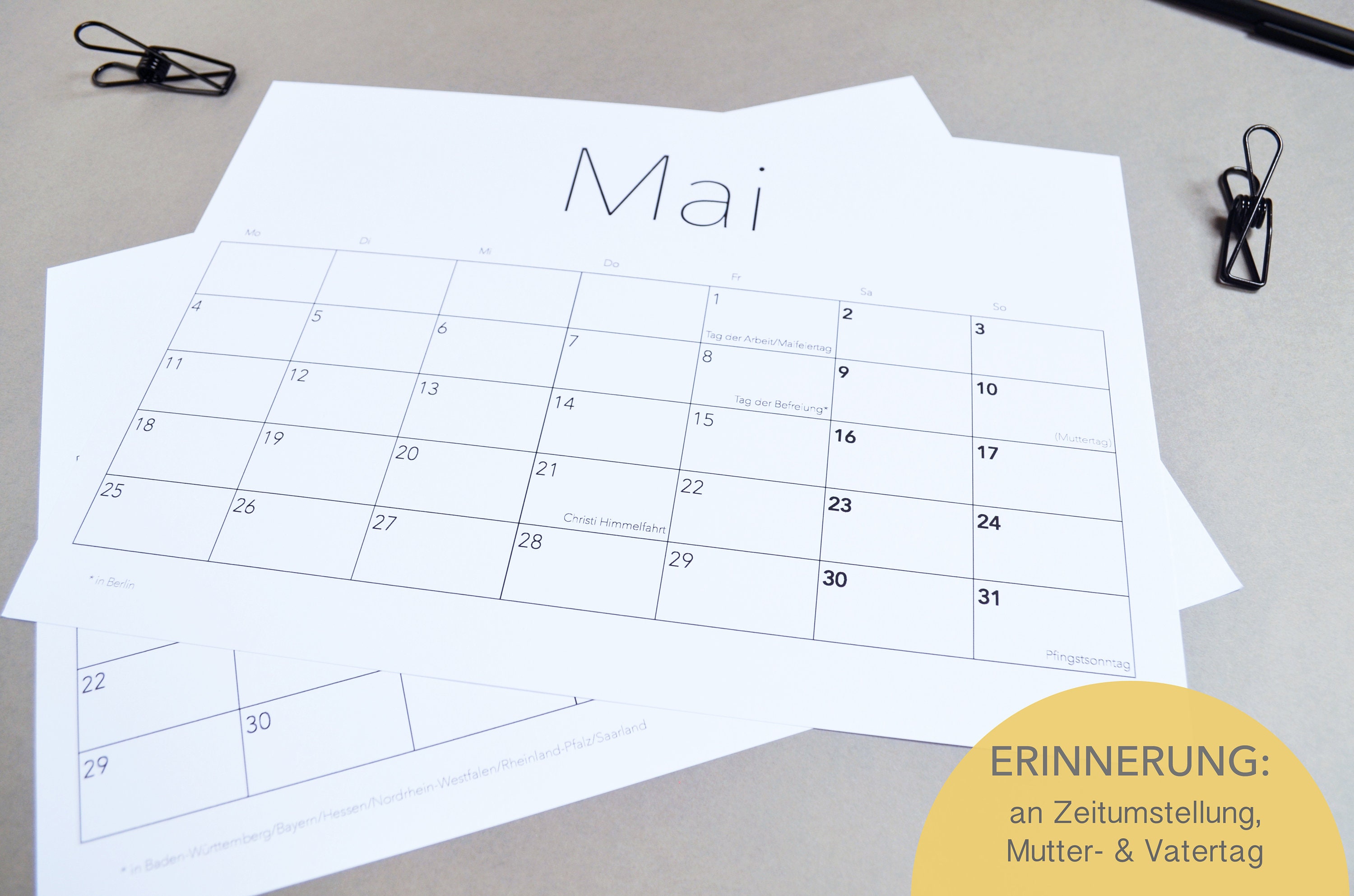 Jahreskalender 2024, digital Download, zum selbst ausdrucken