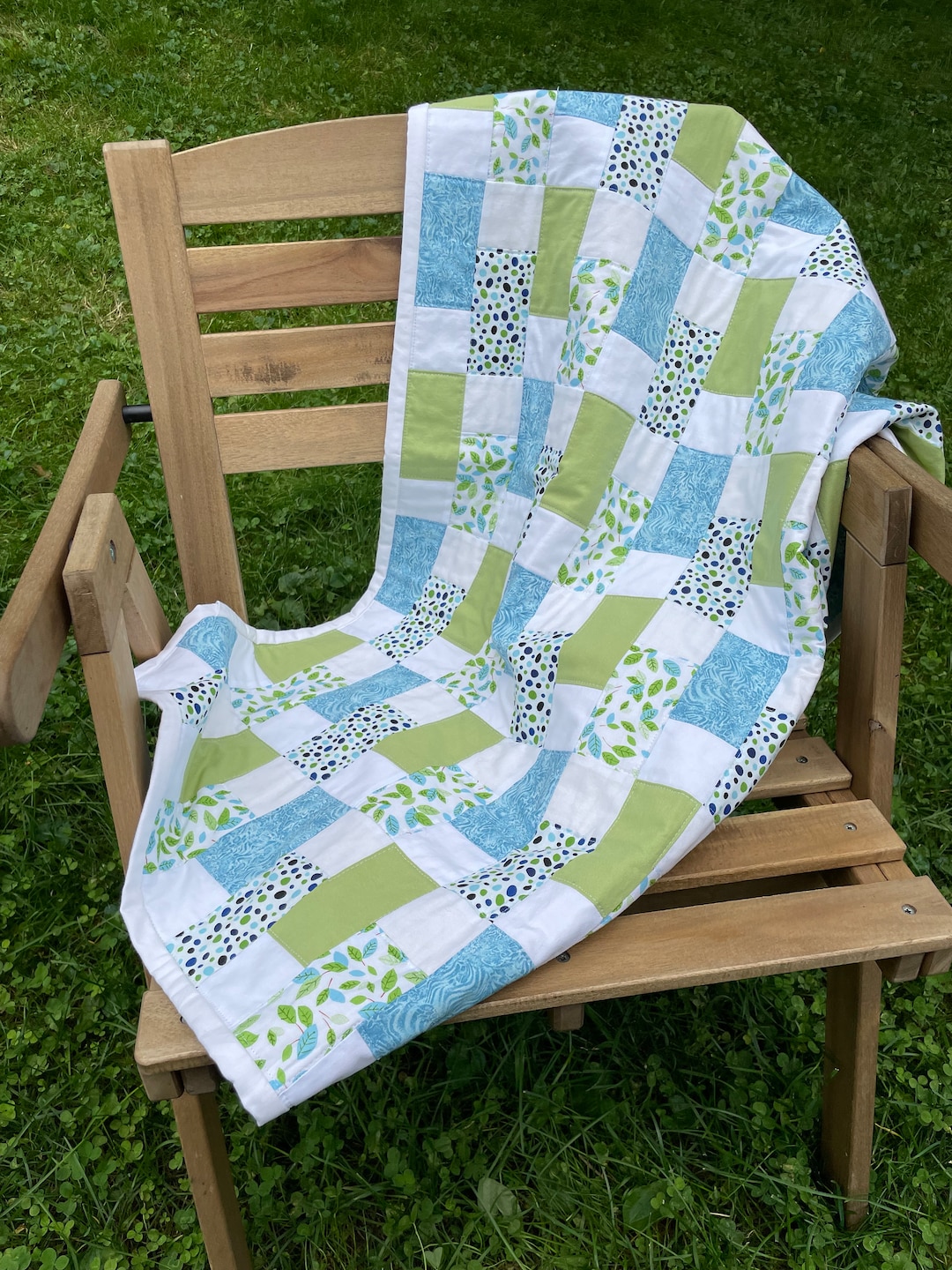 Handmade Quilt for Sale, Baby Quilt, Crib Size Quilt, Cozy Blanket