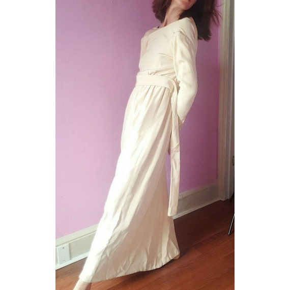Vintage Norell-Tassell Gown-Ivory Silk Crepe-ILGWU