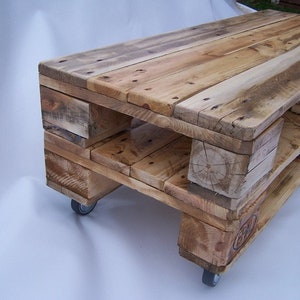 Coffee table 7, lowboard made from old industrial pallets image 2