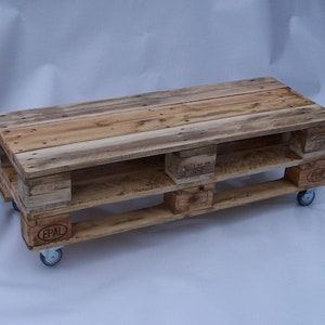 Coffee table 7, lowboard made from old industrial pallets image 1