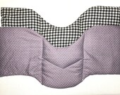 Warm pillow with currant seeds for neck and shoulder quot Wellness in the pillow quot 50 x25 cm , Black with plaid lilac with dots