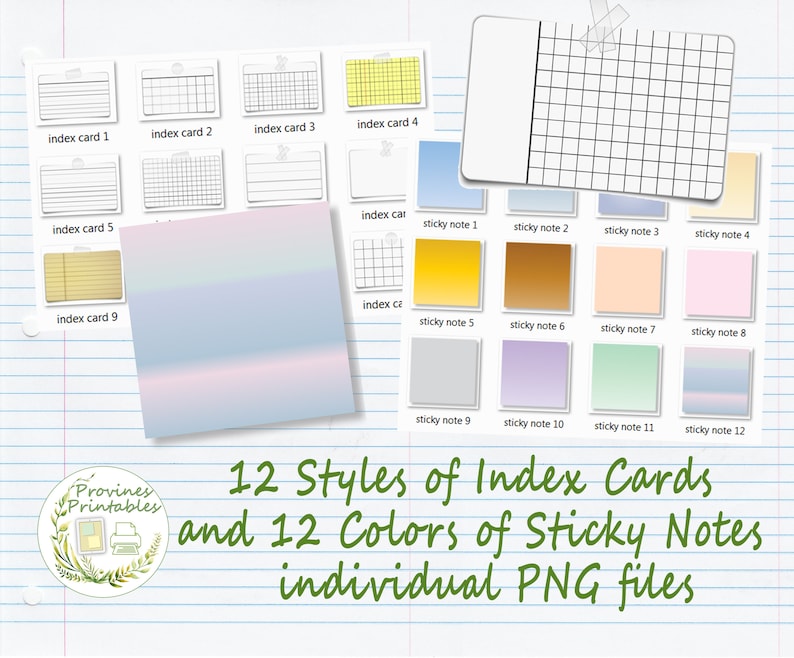 Digital Index Cards And Sticky Notes For Goodnotes Keynote Etsy