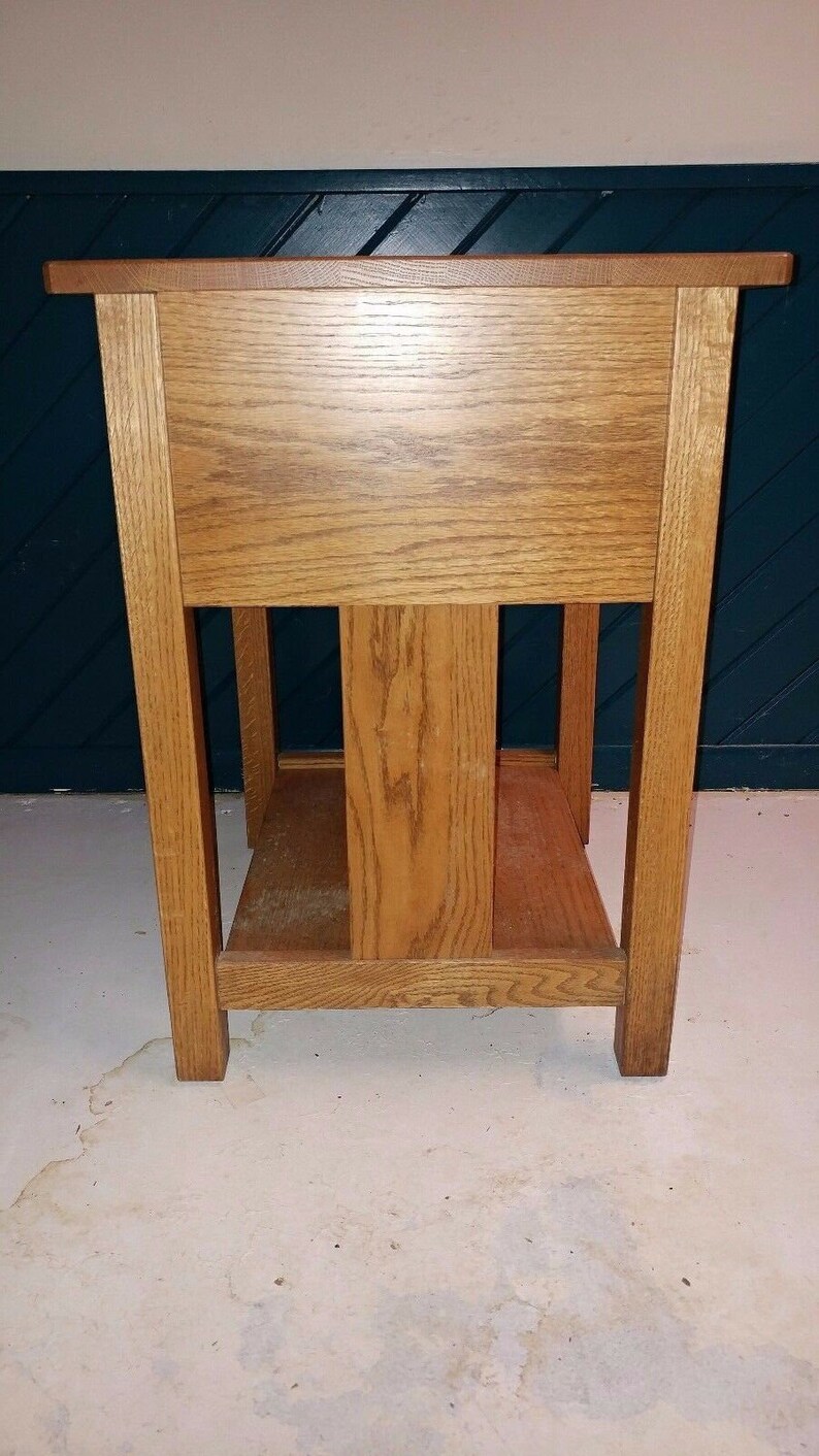 Amish Made Nightstand Solid Oak Single Drawer Mission Style Hardware Etsy