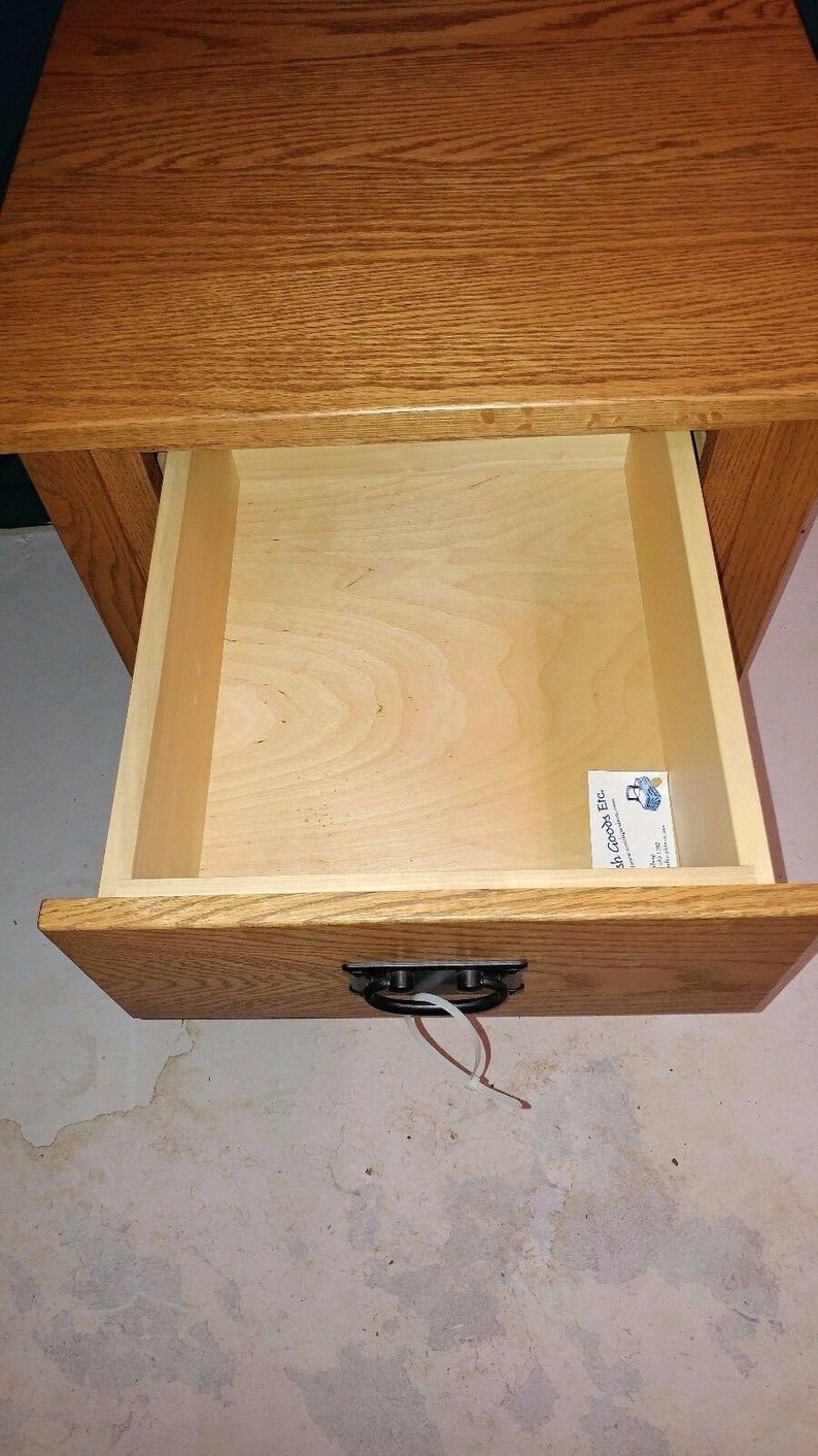 Amish Made Nightstand Solid Oak Single Drawer Mission Style Hardware Etsy