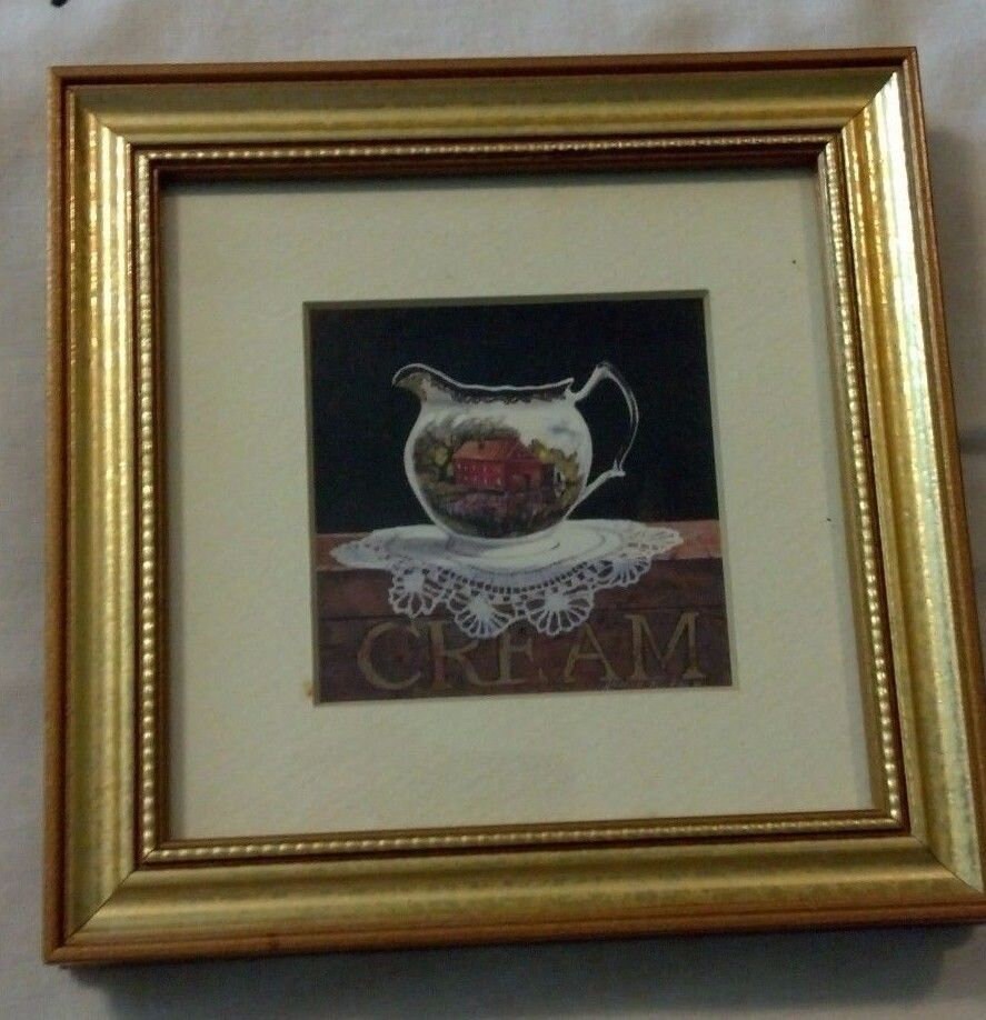 Vintage Set Arnie R Fisk Prints Framed Faux Gold Wood Coffee Cream ...