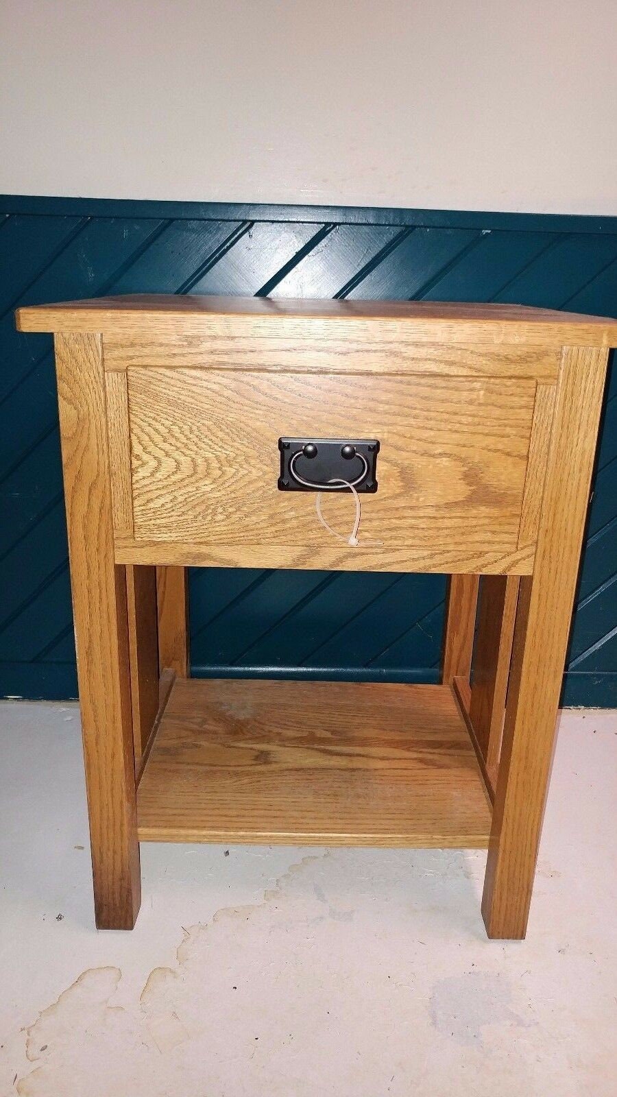 Amish Made Nightstand Solid Oak Single Drawer Mission Style Hardware Etsy