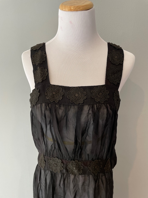 Chemise De Nuit Vintage Noire Transparente à Motifs Fleurs - Taille XS - Marque Contessa - Occasion Très Bon état