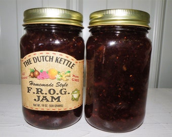Dutch Kettle Homestyle Frog Jam 19 oz Jar Fig Raspberry Orange Ginger