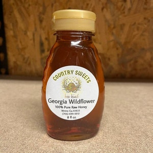 Raw Georgia Wildflower Honey 8oz  - 16 oz pound Bottle