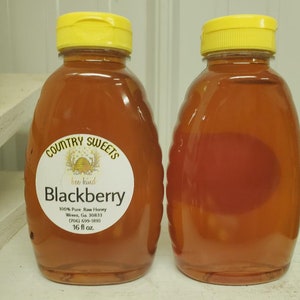 Country Sweets Pure Raw 1 Ibs / 16 oz. Blackberry Honey
