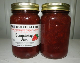 Dutch Kettle Homestyle No Sugar Added Strawberry Jam 18 oz Jar