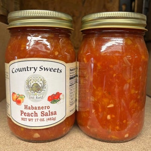 Country Sweets All-Natural Habanero Peach Salsa 17 oz Jar