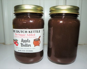 Dutch Kettle All Natural Homestyle No Sugar Added Apple Butter
